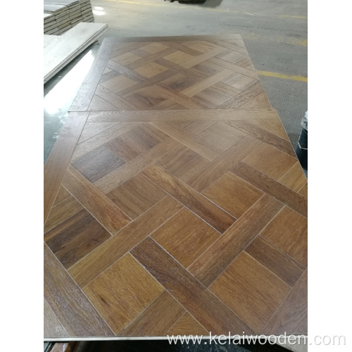 Reclaimed wood versailles engineered parquet flooring